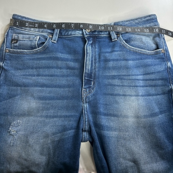 KanCan Jeans Blue Estilo High Rise Straight Leg Raw Hem Stretch size 15/31 - Picture 5 of 9
